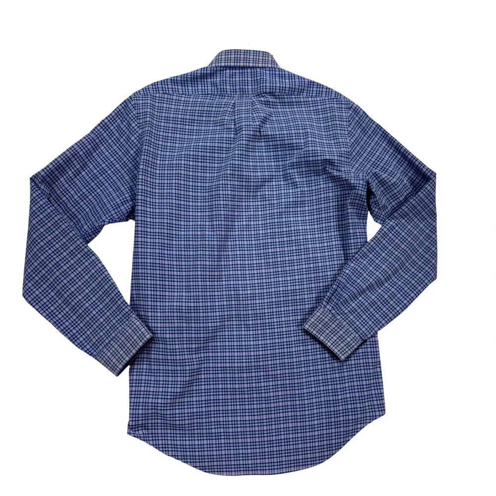 Ralph Lauren Button Down Mens Medium Blue Excellent Performance Check